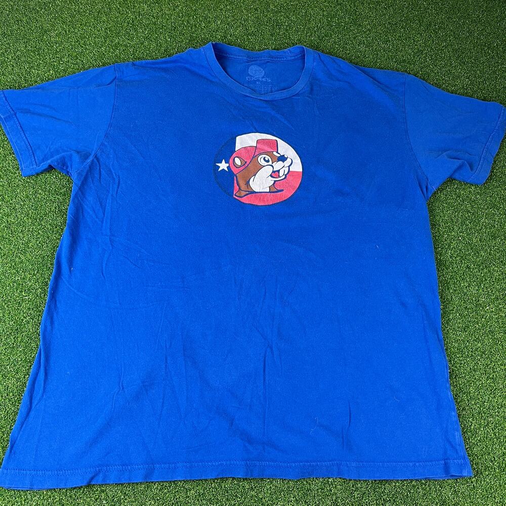 Y2K Buc-ee's  Blue Don't Mess with Texas Graphic Beaver T-Shirt Sz XL